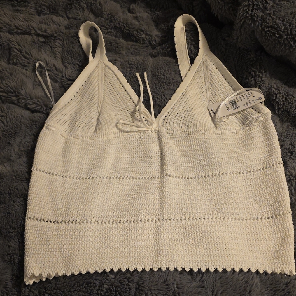 Tilly's White Crochet Tank Top